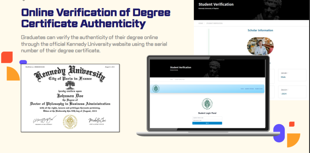 alt="Kennedy University PhD student graduation"