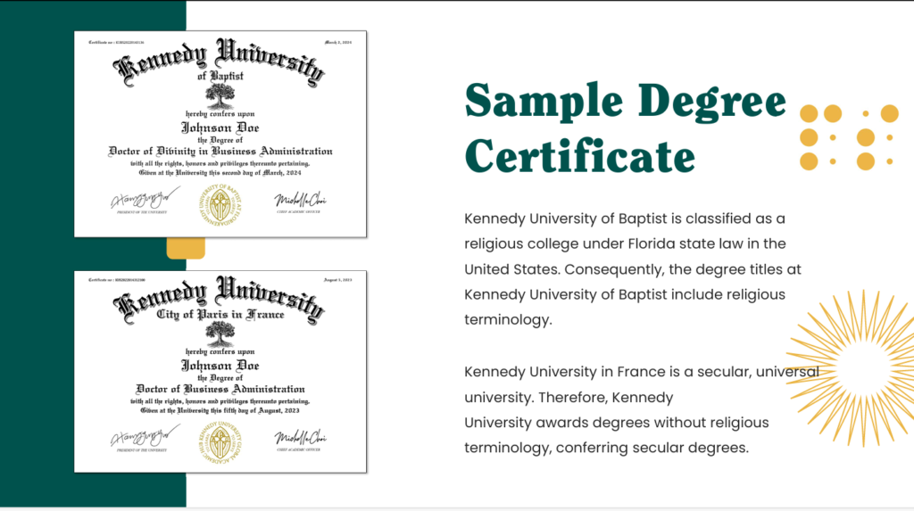 Internationally recognized DBA degree